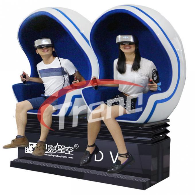 डबल सीटें काले एग आकार 9 डी वर्चुअल वास्तविकता सिनेमा व्यस्त स्ट्रीट पार्क के लिए मिनी सिनेमा