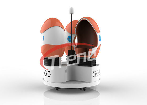 स्पेस कैप्सूल एग आकार 9 डी वीआर सिम्युलेटर मुख्यालय वीआर ग्लास के साथ तीन सीट