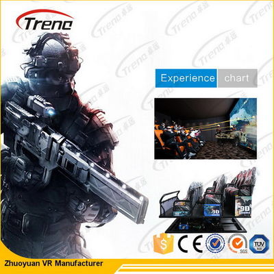 6 डीओएफ बंदूक शूटिंग स्टीरियो 7 डी सिनेमा सिम्युलेटर के साथ 3 डी वीआर हैंगर 2.25 किलो 220 वी