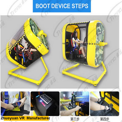 एचटीसी चश्मा 220 वोल्ट के साथ मनोरंजन पार्क 720 डिग्री पीला वीआर उड़ान सिम्युलेटर
