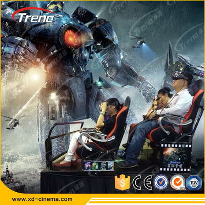 काले आभासी वास्तविकता 5 डी मोबाइल सिनेमा, गतिशील हाइड्रोलिक सीटों के साथ 5 डी मूविंग थियेटर