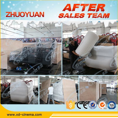 6 डीओएफ इलेक्ट्रिक प्लेटफार्म के साथ मनोरंजन पार्क गन शूटिंग 7 डी सिनेमा उपकरण