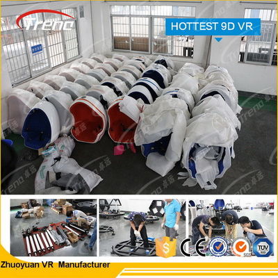 शॉपिंग मॉल तीन सीट वीड गेम्स 220V के साथ 9 डी वर्चुअल वर्ल्ड सिम्युलेटर