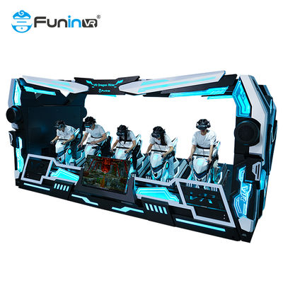 मनोरंजन 9 डी वीआर ड्रैगन राइडर 5 सीट सिमुलेटर ऑन डायनामिक एक्सट्रीम थीम प्लेटफॉर्म