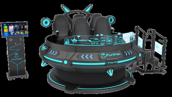 6 सीटों के साथ अपने मनोरंजन व्यवसाय को अपग्रेड करें 9D VR VR सिनेमा वोल्टेज 220V/2.4KW और कंप्यूटर I5 1650 8G 240G