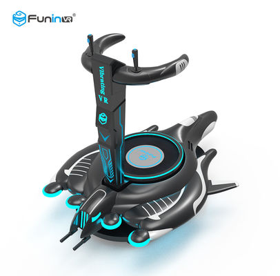 एक खिलाड़ी वाइब्रेटिंग वर्चुअल रियलिटी सिमुलेटर एलईडी लाइट्स के साथ परिवहन के लिए आसान है