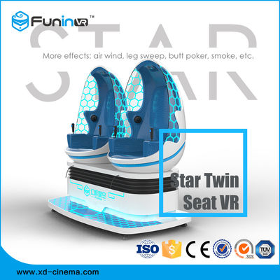 360 डिग्री मोशन 9 डी आभासी वास्तविकता सिम्युलेटर 220 वी छोटे पदचिह्न दो अंडा सीटें