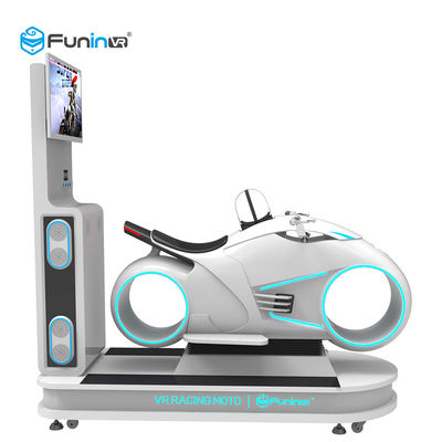 सफेद रंग 9D आभासी वास्तविकता सिम्युलेटर मल्टीप्लेयर कार ड्राइविंग वीआर मोटरसाइकिल रेसिंग 700KW