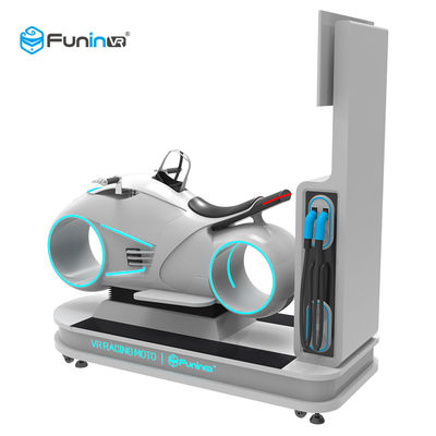 सफेद रंग 9D आभासी वास्तविकता सिम्युलेटर मल्टीप्लेयर कार ड्राइविंग वीआर मोटरसाइकिल रेसिंग 700KW