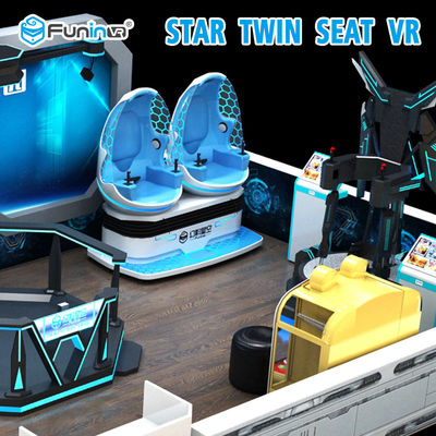 ईजीजी चेयर लेग स्वीप इफेक्ट के साथ 2 सीट्स 9 डी वर्चुअल रियलिटी सिनेमा